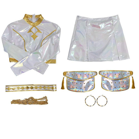 Z pop idol rapper huntress cosplay white Costume - Adult