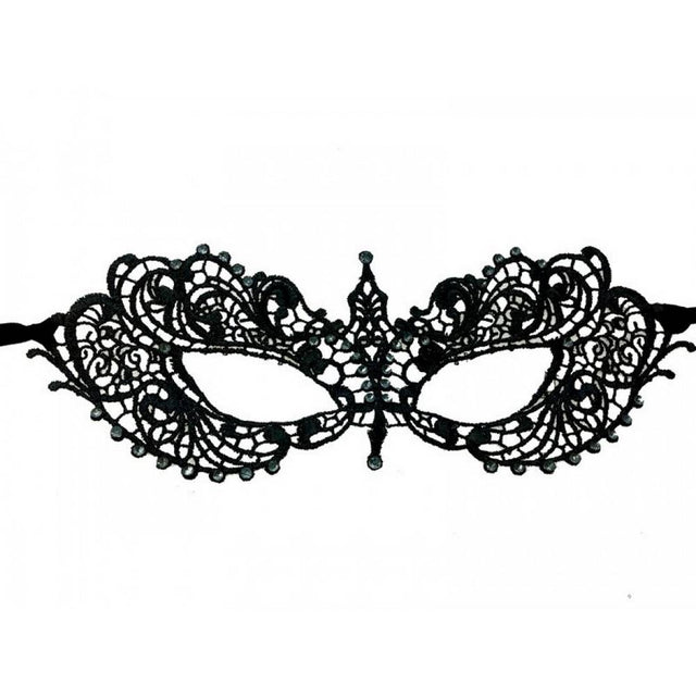 Brocade Lace Mask, Black