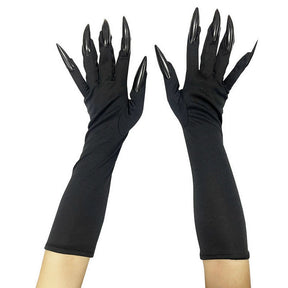 Long Gloves with Fingers - Black, Monster, Halloween