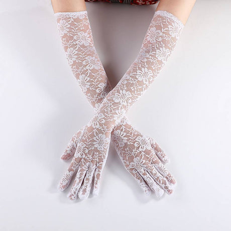 Gants longs en dentelle pour femme