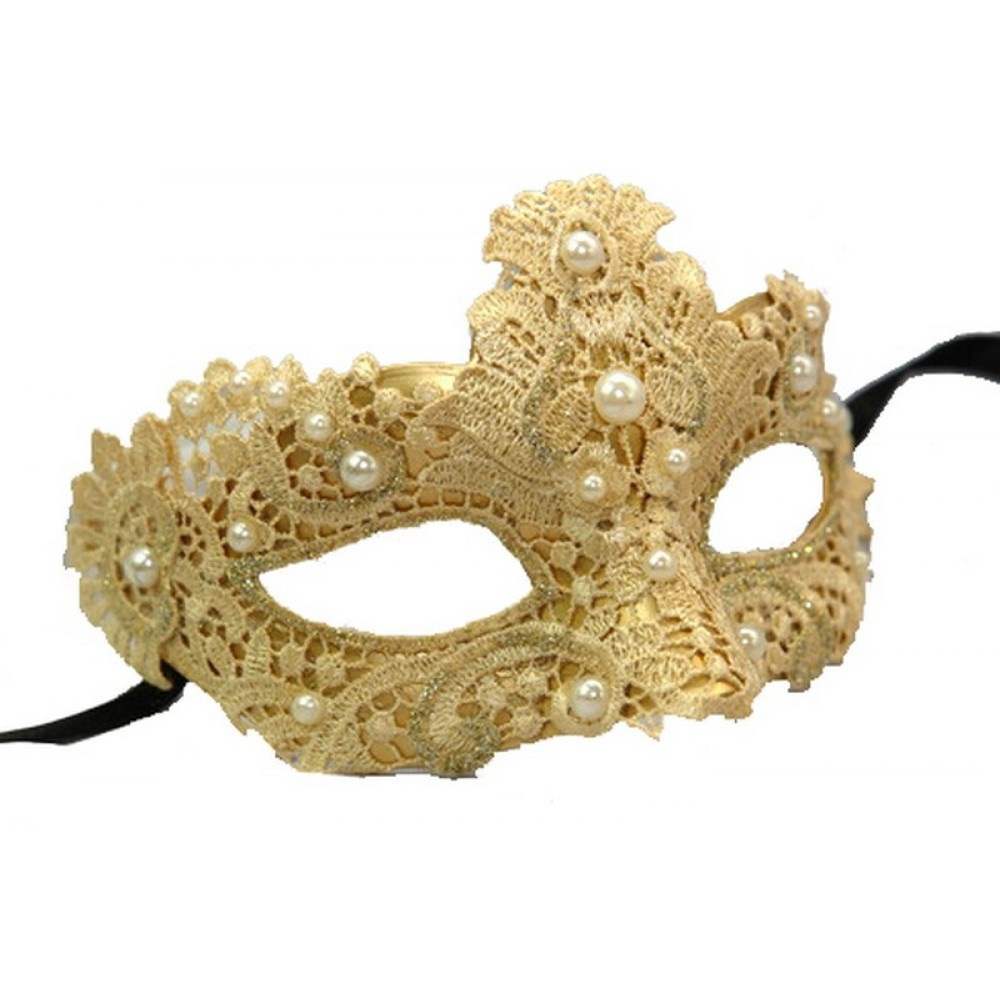 Masque en dentelle vénitienne avec des perles