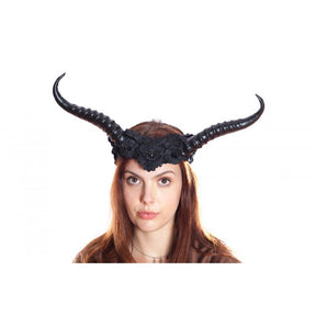 Black Vintage Style Horned Headband