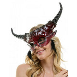 Plumes Voodoo Mask with Horns and earrings