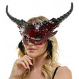 Plumes Voodoo Mask with Horns and earrings