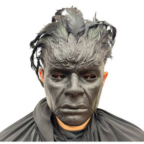 Raven Man Mask with feathers, Halloween Mask