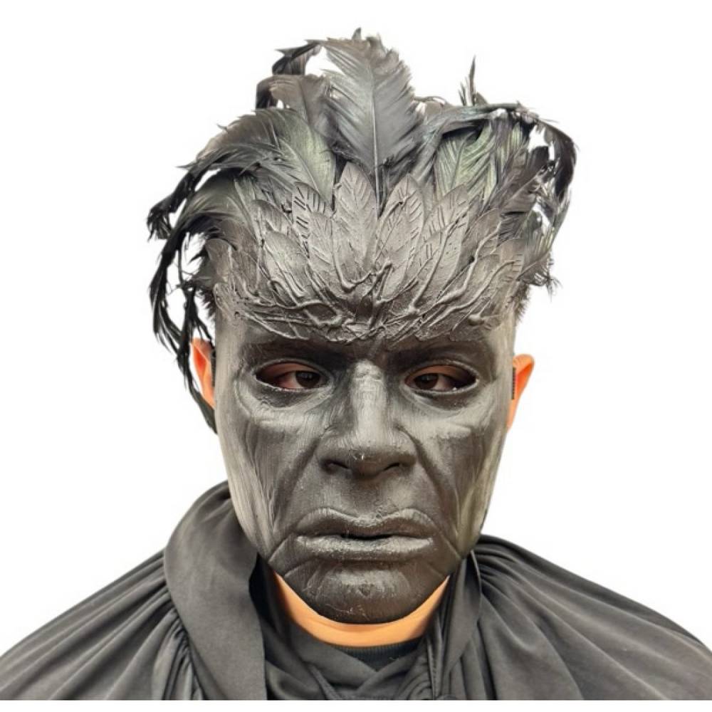 Raven Man Mask with feathers, Halloween Mask