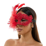 Masquerade Fairy Lace Mask With Flower Ornament, Venitian 