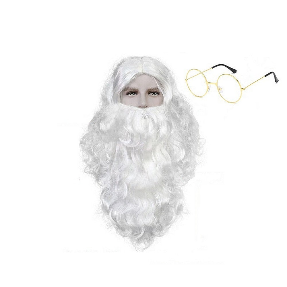 Santa Claus Kit, Beard, Wig And Glasses