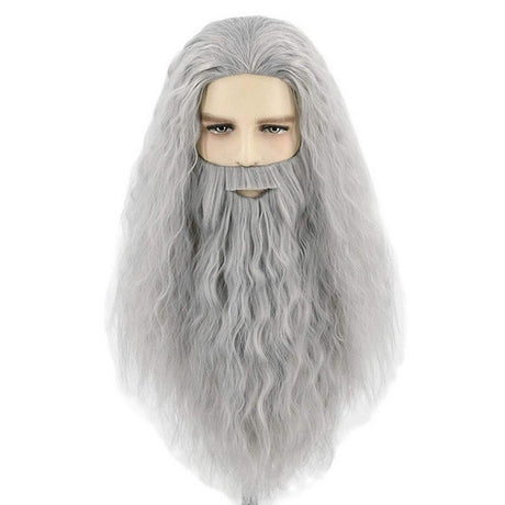 Magician Wig and Beard - Grey, Gandalf, Lord Of the Ring