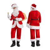 Ensemble Père Noël costume avec détails dorés pour adulte