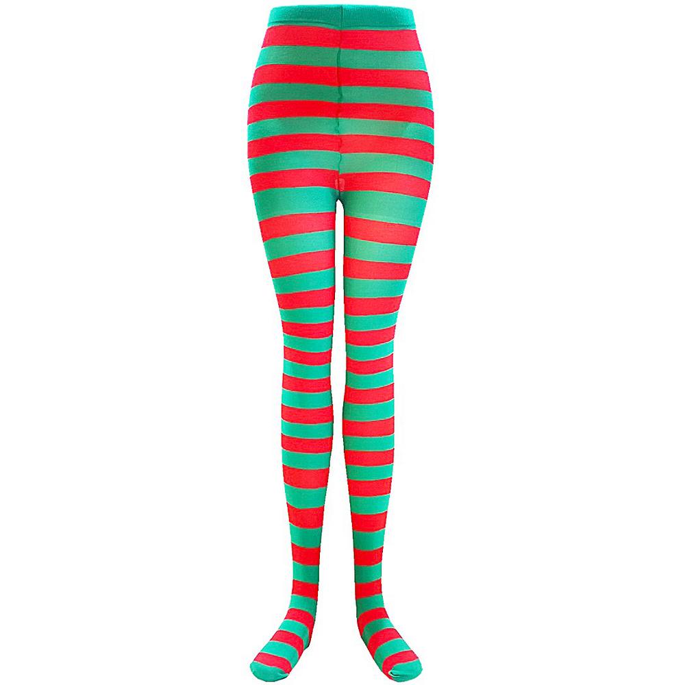 Collants luntin de Noël Elf classiques - vert et rouge