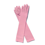 Lady Long Gloves Micro Fiber Material, Pink