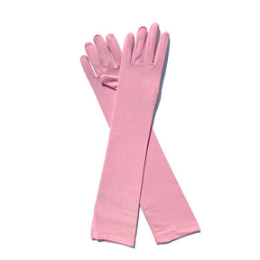 Lady Long Gloves Micro Fiber Material, Pink