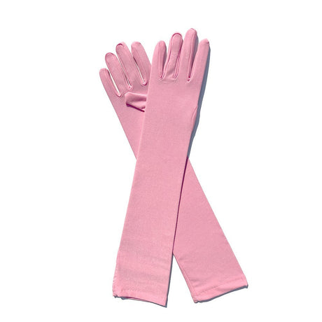Lady Long Gloves Micro Fiber Material, Pink