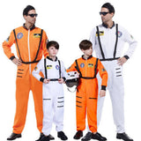 Costume d'astronaute orange pour adulte avec combinaison et harnais