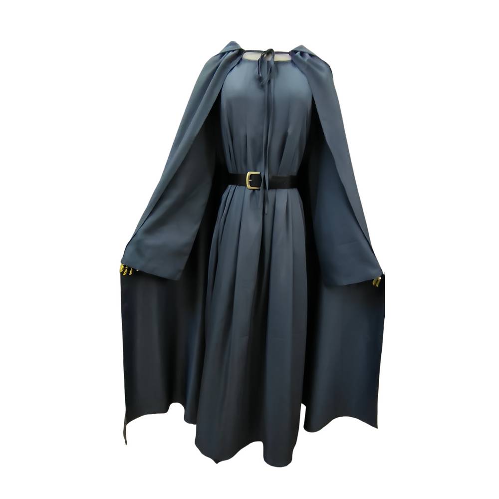 Adult Grey Wizard Robe, Hat & Cape Set