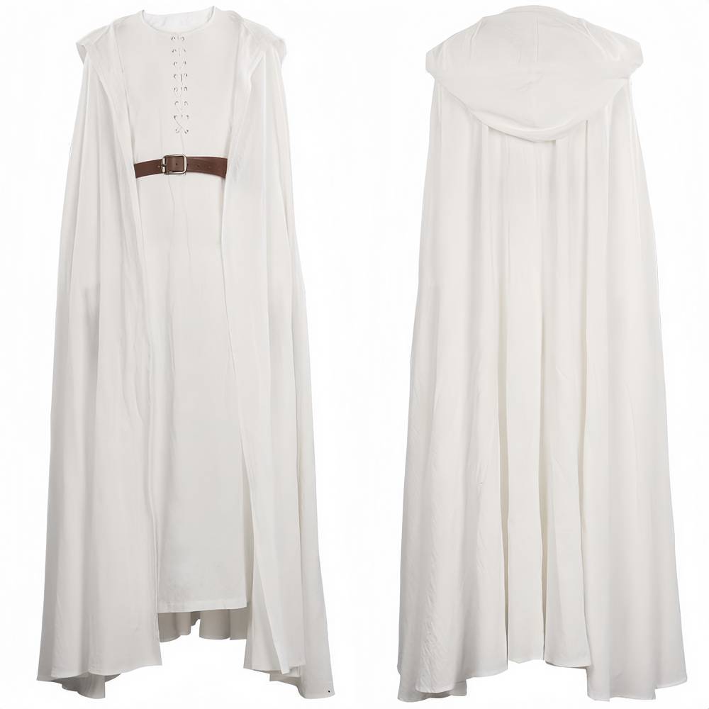 Adult Light Gray Wizard Robe & Cape Set