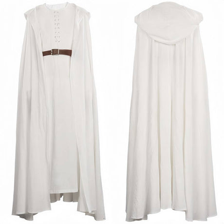 Ensemble robe et cape de magicien gris clair pour adulte