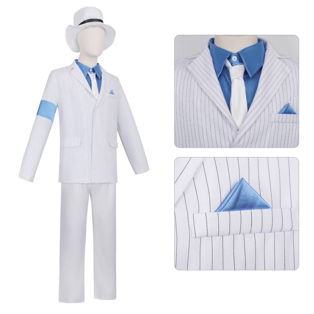 Adult Smooth Criminal White Pinstripe Suit Costume
