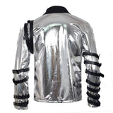 Adult Silver Moto-Style Pop Star Jacket Costume