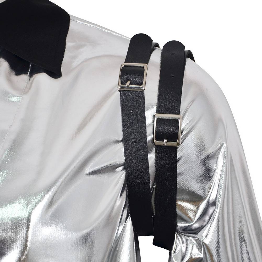 Adult Silver Moto-Style Pop Star Jacket Costume