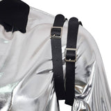 Adult Silver Moto-Style Pop Star Jacket Costume