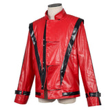 Veste de thriller rouge et noire pour adulte - Costume de roi de la pop