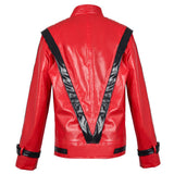 Veste de thriller rouge et noire pour adulte - Costume de roi de la pop