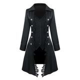 Elegant Medieval Lady Coat - Black