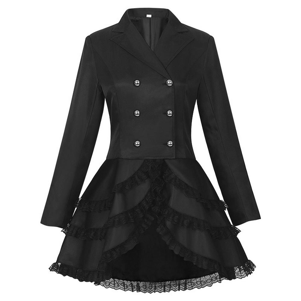 Raven veste queue-de-pie redingote victorienne pour femme