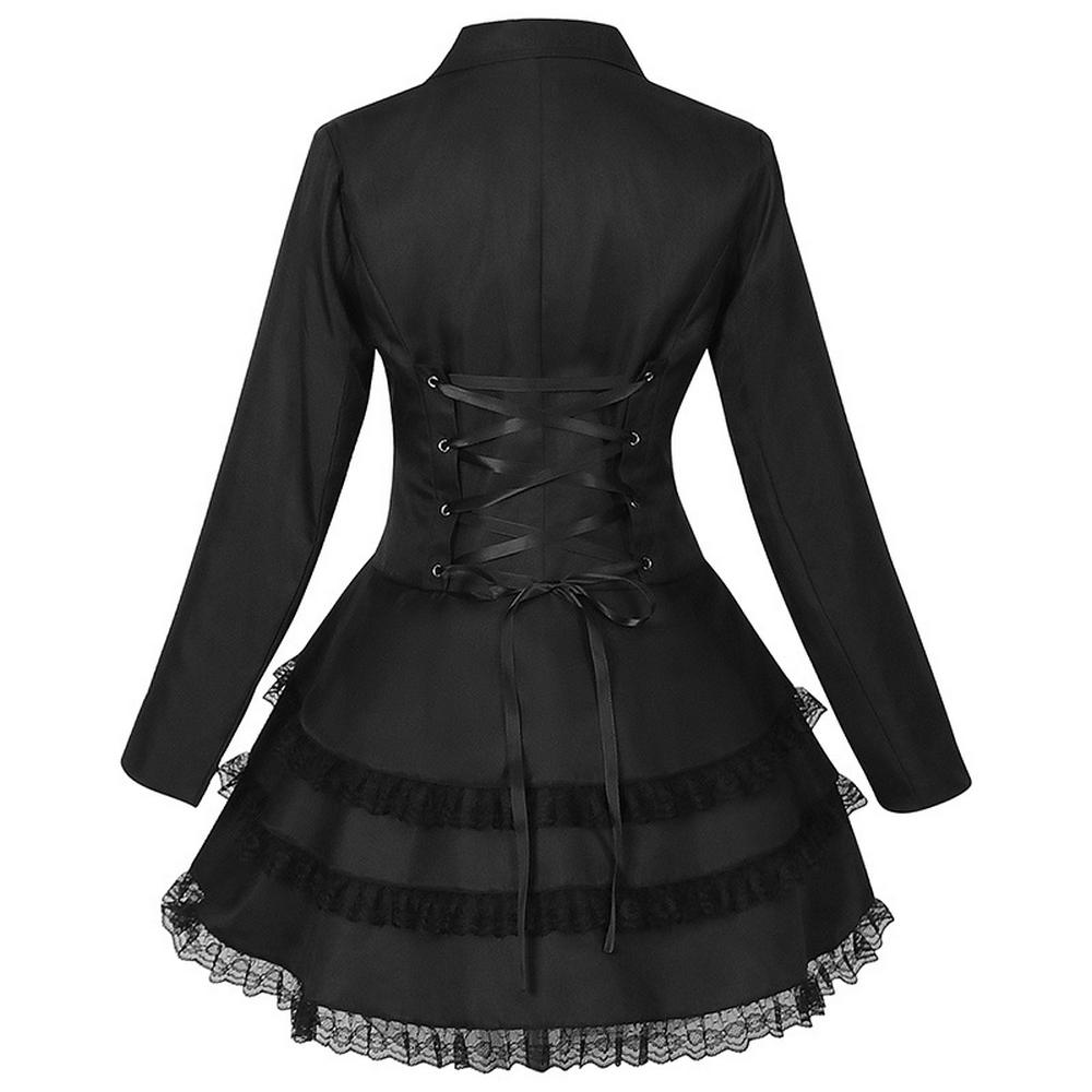 Raven veste queue-de-pie redingote victorienne pour femme