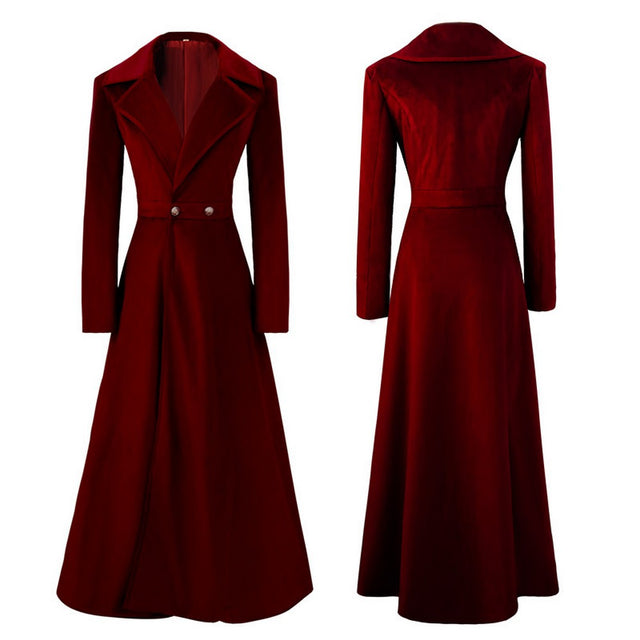 Long Red Medieval Lady Coat