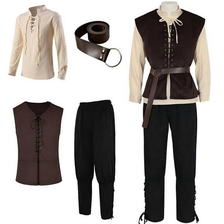 Ensemble de costume de rôdeur médiéval pour adulte