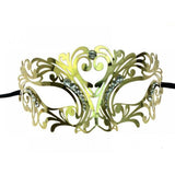 Metal Venetian Mask with rhinestones 57 Gold