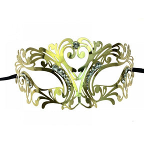 Metal Venetian Mask with rhinestones 57 Gold