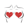 Amore Heart Pasties - Red Nipple Jewel Stickers
