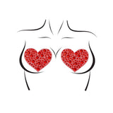 Amore Heart Pasties - Red Nipple Jewel Stickers