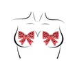 Gift Me Bow pasties - Red Rhinestones Nipple Jewels