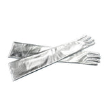 Gants en simili cuir de longueur opéra