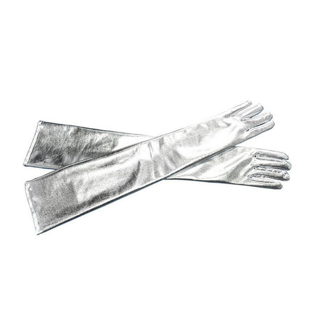 Gants en simili cuir de longueur opéra