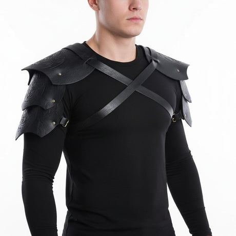 Fantasy-warrior-faux-leather-shoulder-pauldrons-viking-medieval-Larp-GN-Cosplay