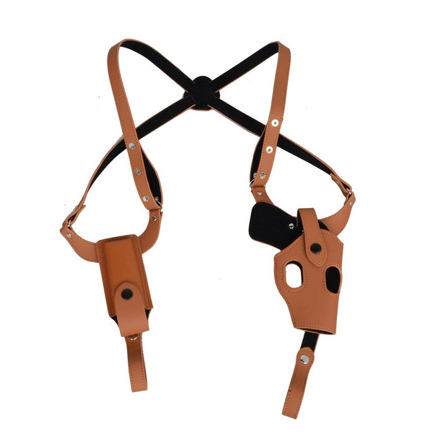 shoulder-vertical-gun-holster-brown-Police-Army