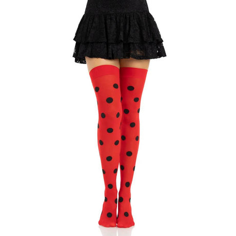 Polka Dot Opaque Thigh Highs