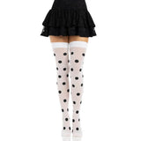 Polka Dot Opaque Thigh Highs