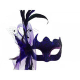 Masque de bal masqué à paillettes et plumes
