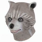 Raccoon latex mask - adult