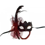 Masque de bal masqué à paillettes et plumes