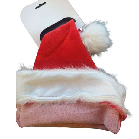 SANTA HAT with Plush Trim - Red