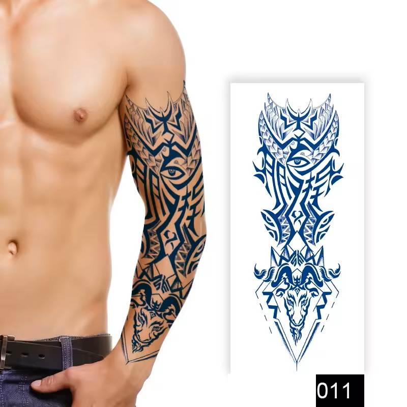Semi-Permanent Full Arm Sleeve Tattoo - Temporary Tattoos