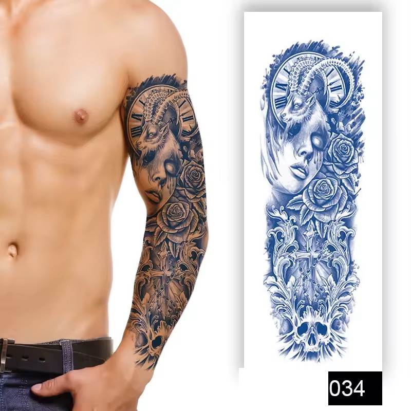 Semi-Permanent Full Arm Sleeve Tattoo - Temporary Tattoos